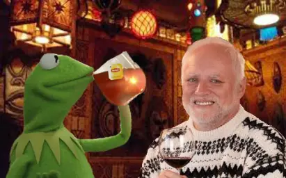 Harold and Kermit at the Oasis Lounge