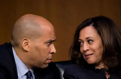 Corey Booker and Kamala Harris