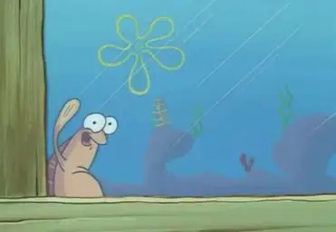 spongebob waving fish