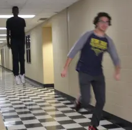 Running away in hallway