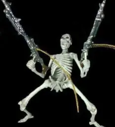 skeleton with guns meme