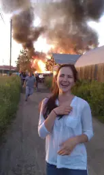 Laughing at Fire Girl