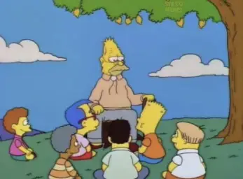 Simpsons old man telling story