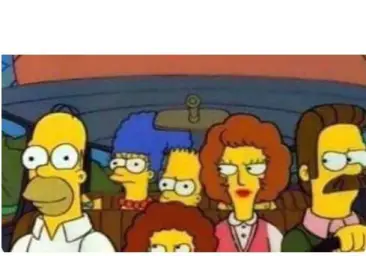 simpsons in the car