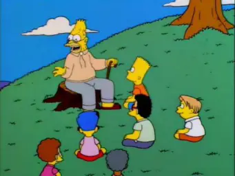 Simpsons grandpa with kids