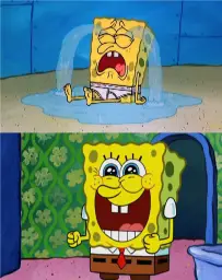 SpongeBob sad and happy