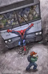 Spidey Stopping Bus