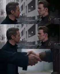 Tony and Steve handshake