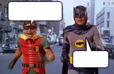 Batman and Robin running from their pimp