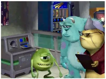 Mike wazowski explaining something