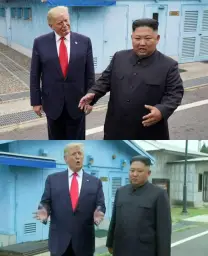 Donald Trump correcting Kim Jong-Un