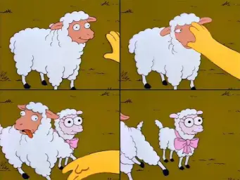 Sheep, cartoon, Simpsons,