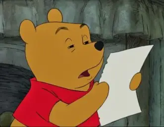 Winnie the Pooh squinting