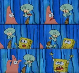 Stop it Patrick, you're scaring him! (Correct text boxes)