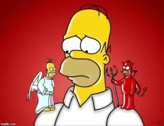 Homer Simpson Angel Devil Textbox