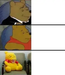 Winnie the pooh with weird smile