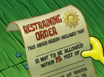 Spongebob restraining order