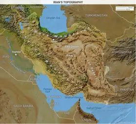 Iran map topography