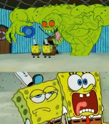 2 spongebobs monster