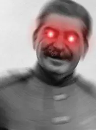 Stalin with red eyes