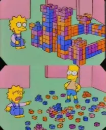 Bart breaks Lisa's castle