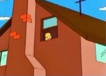 Homer Simpson Peeking window