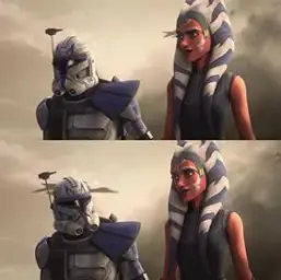 rex looking at ahsoka