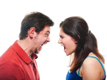 ANGRY FIGHTING MARRIED COUPLE HUSBAND & WIFE