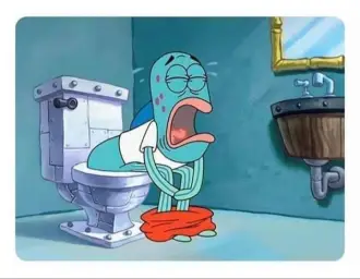 Spongebob fish crying toilet