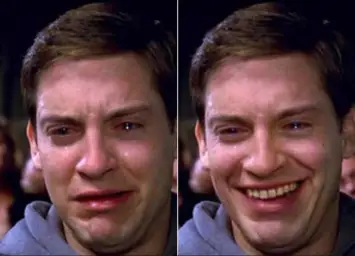 Spiderman crying