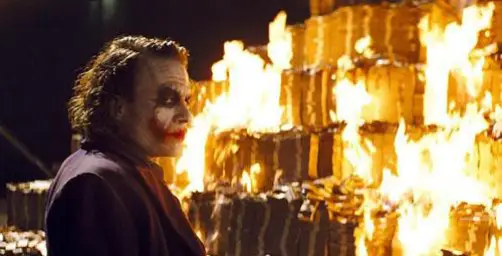 Joker Burns Money