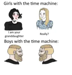 woman vs man time travel