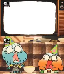 Gumball shocked after watching tv