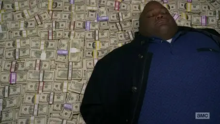 Man sleeping on money