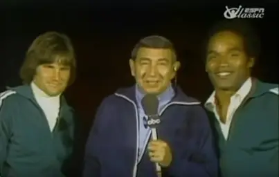 Howard Cosell interviews Bruce Jenner and OJ Simpson