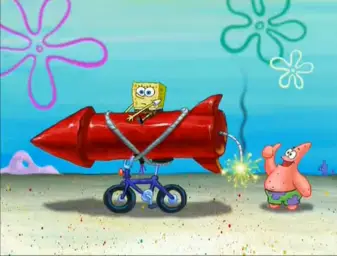 Spongebob, Patrick, and the firework