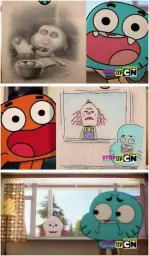 Gumball And Darwin Draw Each Other