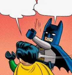 lego batman slapping robin