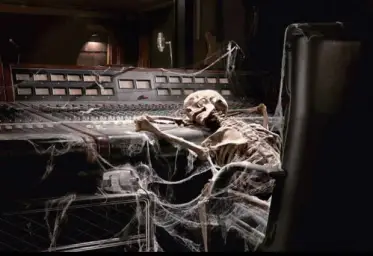 Skeleton at mixing board