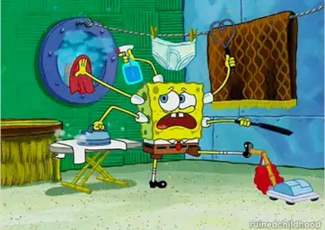 Busy Spongebob Cleaning