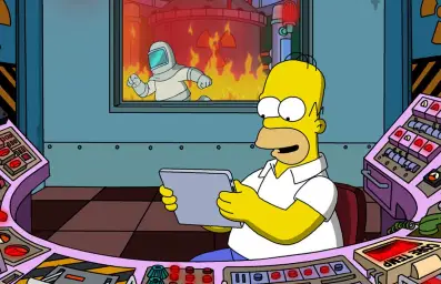 Homer Simpson ignoring fire