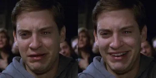 Toby Maguire Crying and Laughing