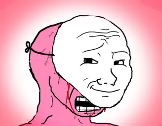 Red crying wojak mask