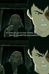 Iroh tells Zuko to look inward and ask real questions