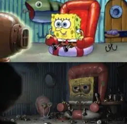 happy and sad spongebob