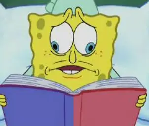 Spongebob reading two pages