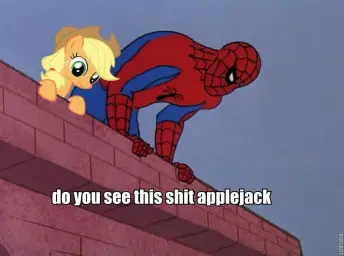 Applejack with Spiderman