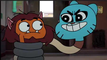 Darwin being tricked by Gumball