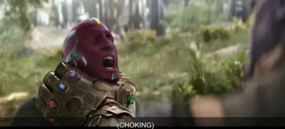 Avengers: Infinity War Thanos choking Vision