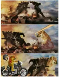 godzilla vs king kong vs doge vs buff doge